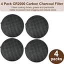 Lot de 4 filtres au carbone activés compatibles avec Airlux CR2000 Falmеc No. 6, 103050091, 114163, 101117, Type 6, Type C, remplacement pour Cook Hood, diamètre : 168 mm - 3