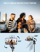 163.5CM Perche à Selfie, Trépied Smartphone, Extensible Selfie Stick Trépied de Téléphone avec Télécommandeet Support pour Téléphone Portable Compatible avec iPhone/Samsung/GoPro/Camera - 7