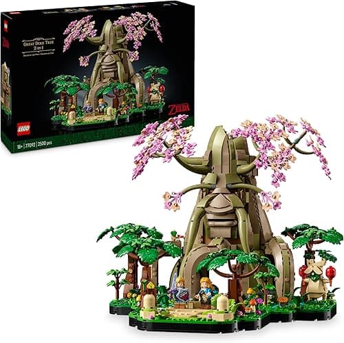 LEGO The Legend of Zelda Great Deku Tree 2-in-1 - Collectible Display Set with Princess Zelda & 3 Link Minifigures - Building Kit for Adults & Gift Idea for Gaming Fans - 77092
