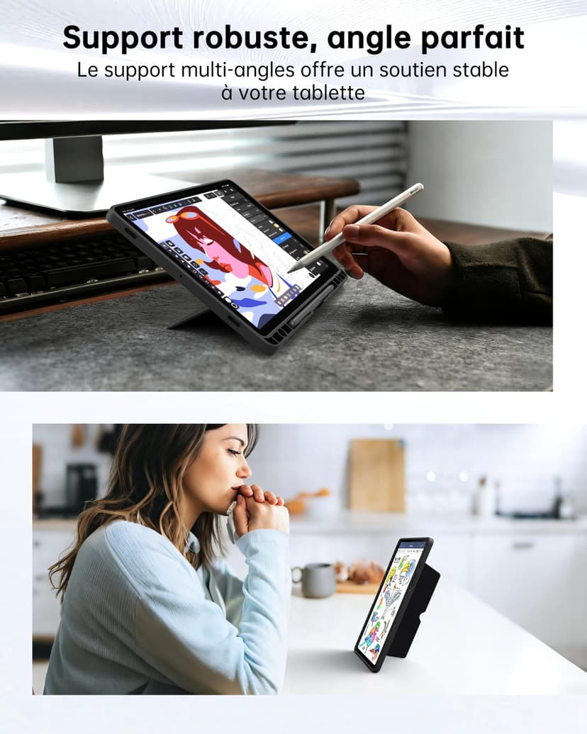 Coque Clavier Pour Samsung Galaxy Tab S10 Lite/S10 FE/S9 FE/S9 : mode DEX en un clic,mise en veille/réveil auto,rétroéclairage arc-en-ciel,Étui Clavier AZERTY français détachable avec pavé tactile - 5