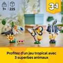 LEGO Creator 3-en-1 Animaux Sauvages : Le Toucan Tropical - Oiseau avec Fleur - Jouet Animal Transformable en Figurine de Papillon ou de Poisson Tropical - Cadeau Original Fille ou Garçon 7 Ans 31173 - 2