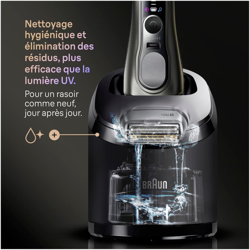 Braun Rasoir Electrique Homme Series 9+ PRO 9665CCE Graphite, Etanche, Lames De Précision Ultra-Fines Et Tondeuse Pro Trimmer Pour Bien Raser La Barbe, Coffret Rasage Avec Station De Nettoyage - 7