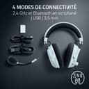 Razer BlackShark V3 Pro - Casque ANC sans Fil pour l’Esport - Annulation Active - Haut-parleurs 50mm - Micro HyperClear Amovible - Wireless 2,4 GHz & Bluetooth - FPS - PC/Mac | Blanc - 7