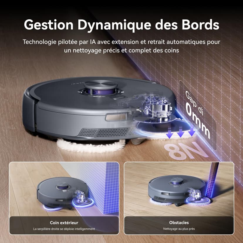 NARWAL Freo Z10 Ultra Robot Aspirateur Laveur, Balai Intelligent 18000Pa - Extension Serpillère Dynamique, Système Anti-Enchevêtrement, Nettoyage Humide/Sèche, Station Tout-en-Un - 3
