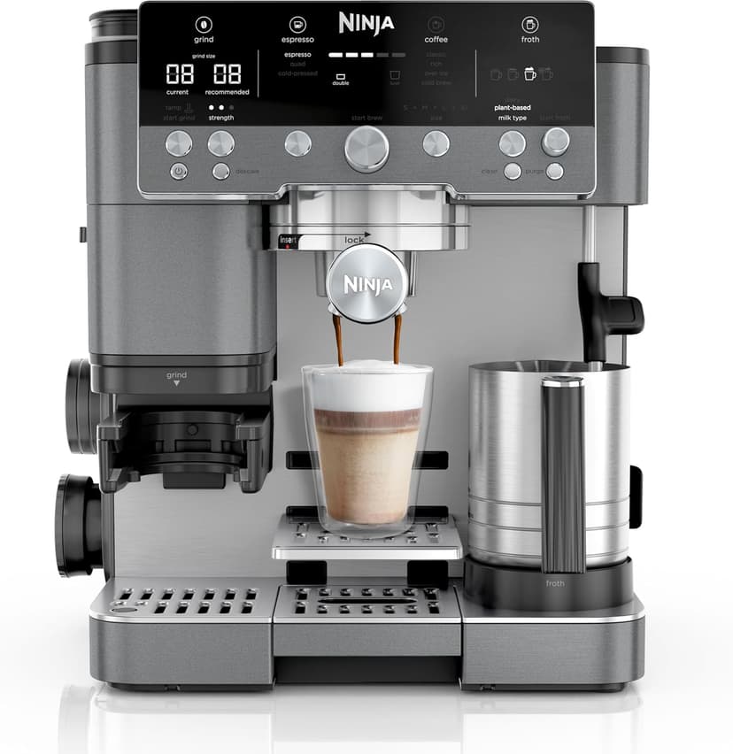 Ninja Luxury Premier 3-in-1 Coffee Maker, Espresso, Cold Brew Coffee and Filter Coffee, 4 Automatic Foam Presets, Dark Grey ES601EUGM - 1
