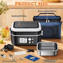 Electric Lunch Box 100 W, Electric Lunch Box 1.5 L Heat Box Insulated Heat Box Automatic Heating Function with Insulated Bag, Fork & Spoon and Removable Divider Plate - 2