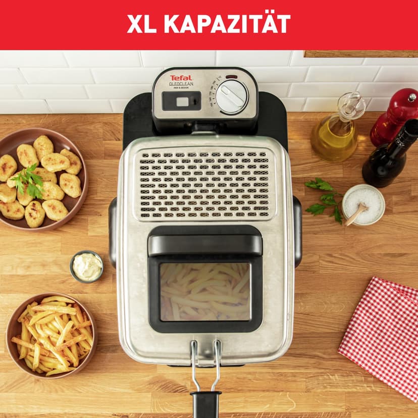 Tefal Oleo Clean Friteuse semi-professionnelle 3,5 L, 2300 W, Jusqu'à 6 pers, Filtration automatique de l'huile, Minuteur digital, Hublot de contrôle, Thermostat, Boite de stockage d'huile FR804015 - 4