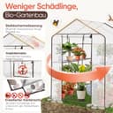 Sekey Walk In Greenhouse with Shelves - Stable Frame & Easy Assembly, Outdoor Green house with Waterproof PE Cover Plastic Greenhouse, All-Weather Protection, White (White(L)) - 5
