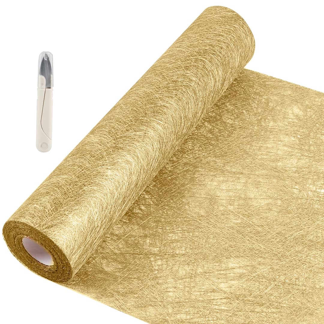 SWAWIS Chemin de Table Or Anniversaire 30cmx20M Non-tissé…