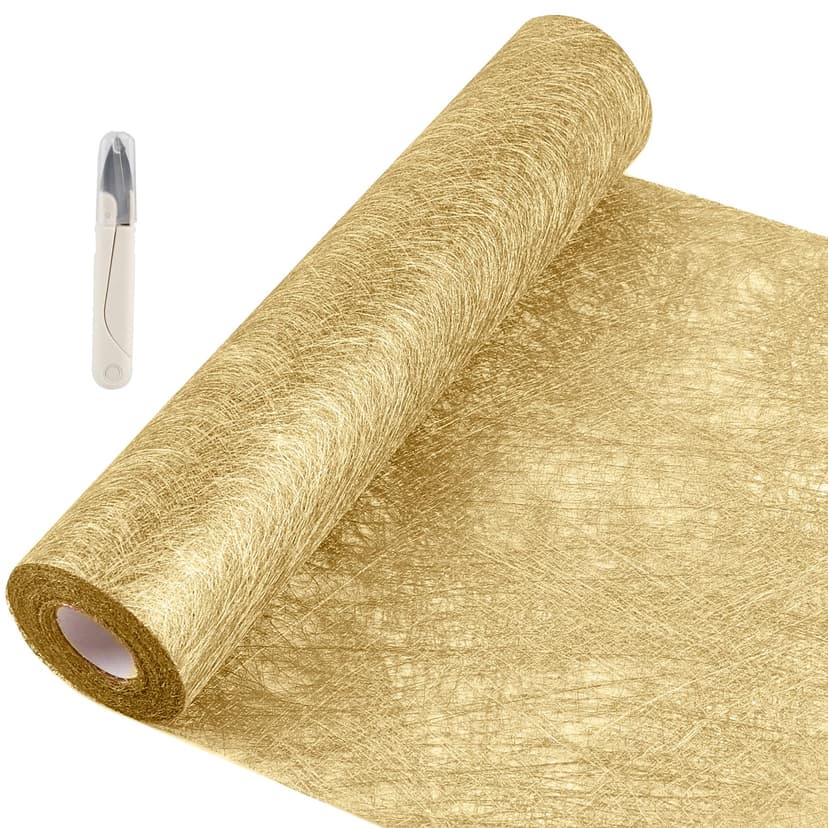 SWAWIS Chemin de Table Or Anniversaire 30cmx20M Non-tissé… - 1