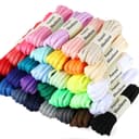 Puzeam Lacets Ovales de Sport [ 2 Paires ] lacets de Chaussures Demi Ronds les Course de Baskets de Running - Largeur 6 mm,16 couleurs au Choix Blanc 120 - 5