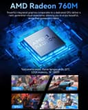 GMKtec NucBox M6 Ultra Gaming PC AMD Ryzen 5 7640HS with 32GB (16GBx2) DDR5 Memory, 512GB PCIe 3.0 SSD Micro PC with Dual LAN 2.5GHz Triple Display - 4