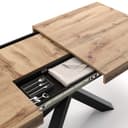 Mobili Fiver, Tavolo Allungabile Emma 160(240) x90 cm, Rovere Rustico con Gambe Incrociate Nere, per 6-10 persone, Tavolo Cucina, Soggiorno, Made in Italy - 2
