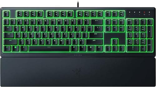 Razer Ornata V3 X - Clavier Gamer à Profil Bas (Switches à Membrane Silencieux, Repose-Poignet Ergonomique, RGB Chroma, Touches en ABS Vernies aux UV) Clavier US | Noir