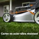 WORX Tondeuse à Gazon Brushless sans Fil 80V WG761E, jusqu'à 1000m² sur Une Charge diamètre de 51 cm, Sac de 70 L, Mulching, 7 Positions de Coupe, livrée avec 4 Batt 20V 4Ah, Chargeur Rapide - 9