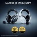 Razer BlackShark V3 Pro - Casque ANC sans Fil pour l’Esport - Annulation Active - Haut-parleurs 50mm - Micro HyperClear Amovible - Wireless 2,4 GHz & Bluetooth - FPS - PC/Mac | Blanc - 2