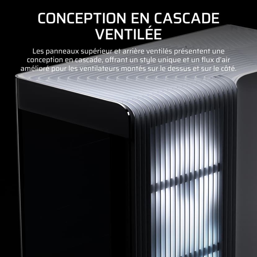CORSAIR FRAME 4500X RS-R ARGB Panoramic Glass Mid-Tower PC Case – InfiniRail Mounting System, Fits Dual 360mm Radiators, GPU Anti-Sag, 3x RS120R Fans Included – White - 4