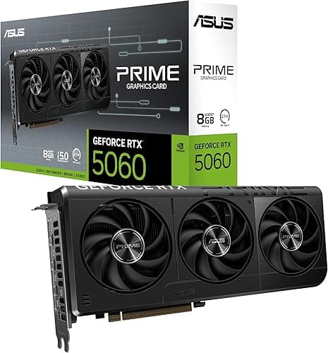 ASUS The SFF-Ready Prime GeForce RTX™ 5060 8GB GDDR7 Graphics Card (PCIe® 5.0, 8GB GDDR7, HDMI®/DP 2.1, 2.5-Slot, Axial-tech Fans, Dual BIOS)