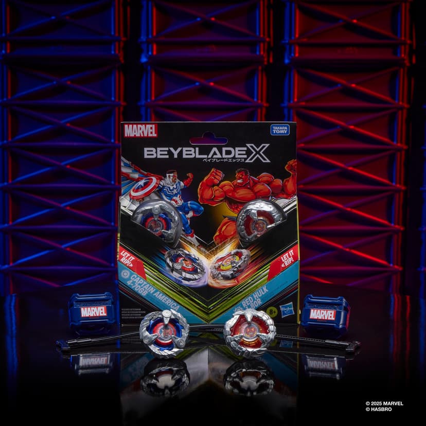 Beyblade X and Marvel Collab, Captain America 4-70GB vs Red Hulk 1-80R - 4