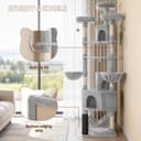 Fobyfurny Large Cat Tree, 220cm Cat Climbing Frame with Large Cave, 3 Top Perches, 8 Sisal Posts, Hammock, Baskets, Grooming Post, Thick Sisal Rope, Play Towers & Trees for Cats, Light Grey FPMS011FG1 - 8