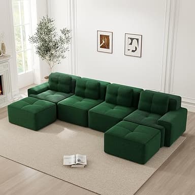 KOMHTOM Canapé Modulable en Velours Côtelé, Canapé Compre…
