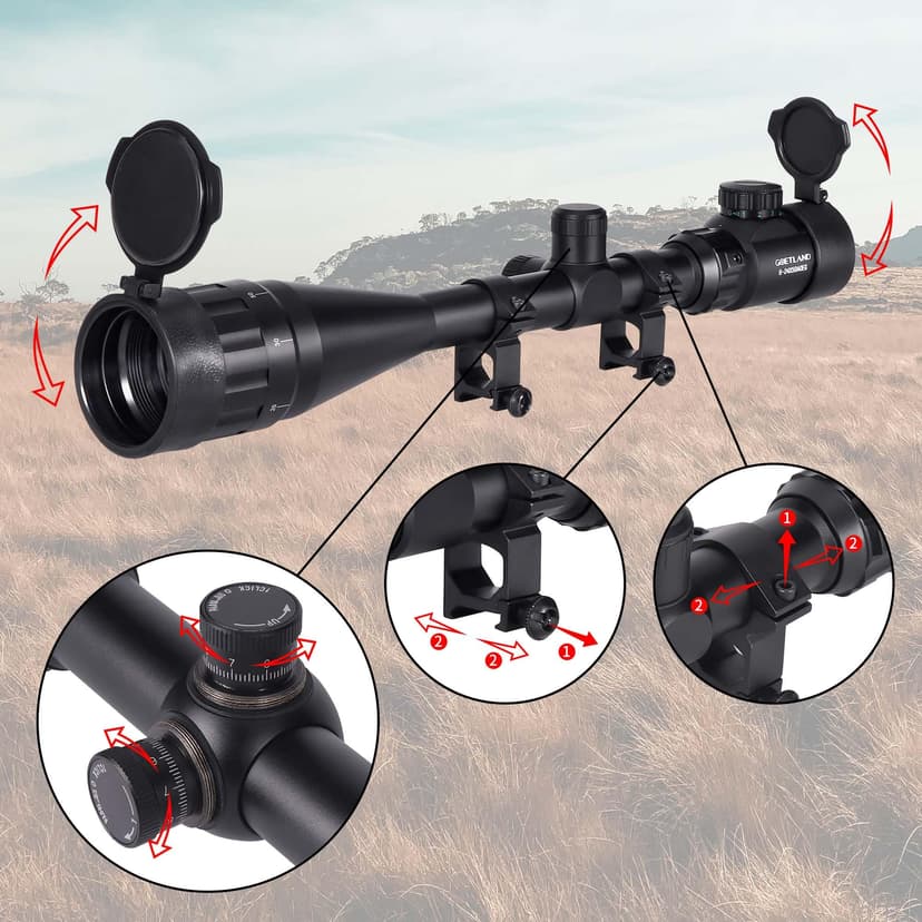Goetland Lunettes de Visée 6-24x50 AOEG Telemetre Red Dot Rouge Vert Illuminé Rangerfinding SFP pour Tactique Chasse Airsoft Arbalète Carbine Tir Sportif - 2