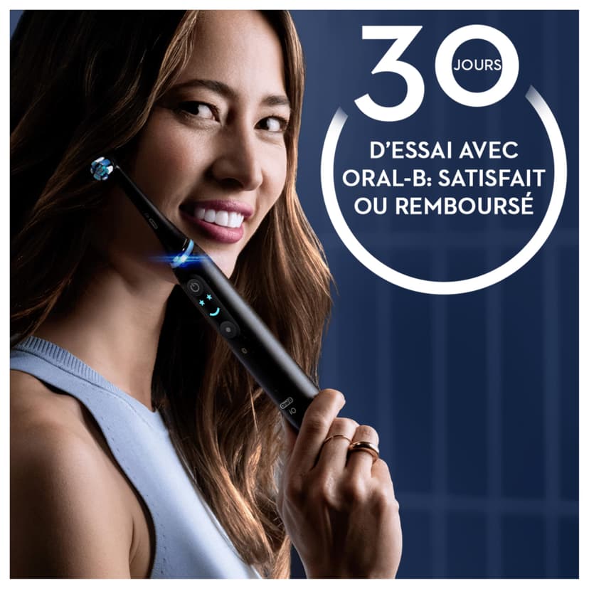 Oral-B Brosses A Dents Electriques iO 9 Noire Et Rose, 7 Modes De Brossage Dont Blancheur Et Soin Des Gencives, 16 Zones De Nettoyage, Ecran Interactif, 4 Brossettes De Rechange Oral B, Etui, Carton - 9