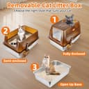 Bartuke Stainless Steel Cat Litter Box with Lid, Enclosed Litter Box for Big Cats, High Sided Metal Litter Pan with Scoop, Odors Control, Anti-Urine Leakage, Easy Cleaning (23.6''x15.8''x15.8'') - 4