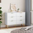 YITAHOME Chest of Drawers Bedroom, Contemporary 6 Drawer, Bedroom Furniture, Wide Chest of Drawers Wood, Bedroom Storage Unit, Sliding Drawers, Office Lounge Furniture Storage Cabinet, White - 7
