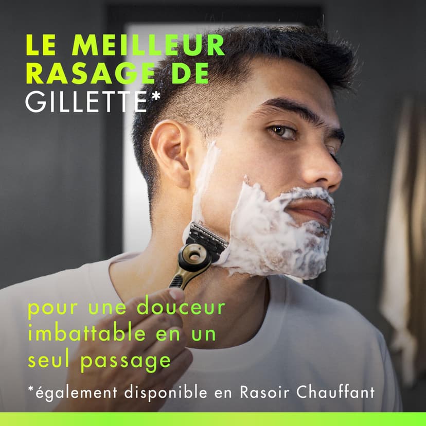 Gillette Labs Champion Gold Edition Men's Wet Razor with Cleaning Element - Includes 1 Handpiece, 1 Spare Blades, and Wall Mount for Easy Bathroom Storage - 5