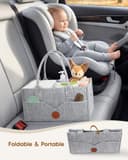 Maliton Nappy Caddy, Newborn Essentials for Diaper Caddy, Sturdy Portable Washable Baby Caddy with Detachable Compartments. Baby Shower Gifts for Mum, Nappy Organiser for Indoor Outdoor, Grey - 6