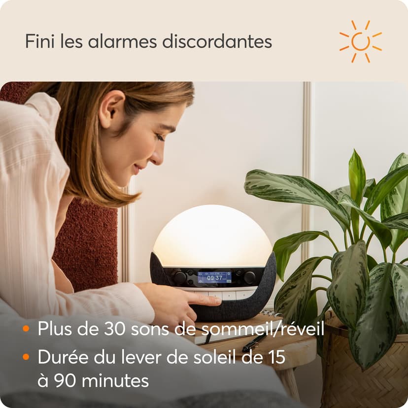 Lumie Bodyclock Luxe 750DAB - Réveil lumineux avec radio DAB, enceintes Bluetooth, lumière faible en bleu pour le sommeil - 4