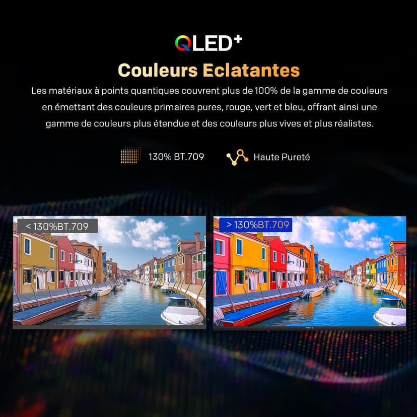 Metz 40 Pouces (100 cm) Smart TV FHD, QLED, LED Television Google Tele HDR 10 Dolby Audio Bluetooth 5,1 EyeCare Tuner DVB-T/T2/C/S/S2 CI+ (40MQF7000Z) - 3