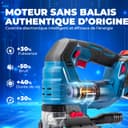 Dong Cheng Scie Sauteuse Sans Fil 18V Sans Balais, Scie Sabre Pendulaire course de 26 mm, 6 Vitesses, Coupe Biseau 0-45°, Double LED & Souffleur - Avec Batterie 4Ah, 6 Lames, Chargeur et Caisse Pro - 2