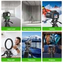 Huepar Lightweight 172cm Adjustable Laser Level Tripod with 3-Way Swivel Pan Head, Portable Handle, Bubble Level, Quick Release Plate with 1/4" Screw Mount & 5/8" UNF Adapter Nut - Camera Tripod T16A - 3