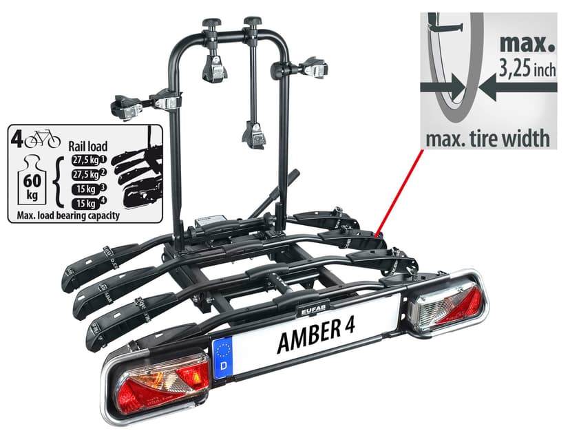 EUFAB 11556 Bicycle Carriers Amber IV - 2