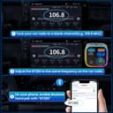 GizmoVine Bluetooth 5.4 FM Transmitter Car Adapter 63W (PD 45W & 18W) [Light Switch] [HiFi Bass Sound] [Fast Charging] Wireless Radio Music Adapter LED Display Zinc Alloy Hands-Free Calling Support - 7