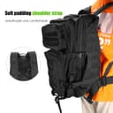 ProCase Military Tactical Assault Backpack Rucksacks, 40L Large Capacity MOLLE Army Pack Bag Go Bag, for Hiking Trekking Camping Travelling Climbing and Other Outdoor Activities –Black - 8