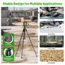 Huepar Lightweight 172cm Adjustable Laser Level Tripod with 3-Way Swivel Pan Head, Portable Handle, Bubble Level, Quick Release Plate with 1/4" Screw Mount & 5/8" UNF Adapter Nut - Camera Tripod T16A - 4