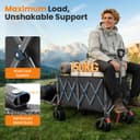 YEAUPE PRO Handcart Foldable 200-300L 150 kg, Foldable Handcart with Parking Brake, 4-Way Folding, Height Adjustable for Camping, Beach Trolley, Garden, Shopping, Black - 3