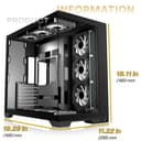 ANSAITE ATX PC Case 9 x 120 mm ARGB PWM Fan Pre-Installed Mid-Tower Gaming PC Case, Panoramic Tempered Glass Black Computer Case with Type C, 360 mm Radiator Support, H-D9 - 7