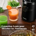 FRETTA Juice Extractor, Cold Juicer with 108 mm for Whole Fruits and Vegetables, 1.0 L, 200 W Juice Extractor with Double Filter, Easy to Clean, BPA-Free, Black - 4
