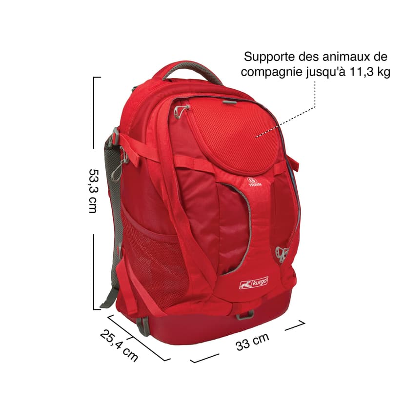 Kurgo G-Train Sac à Dos de Transport pour Petits Chiens et Chats, Sac de Voyage et Randonnée avec Fond étanche, Encre Bleue - 7