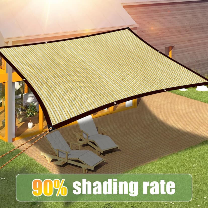 Filet d'ombrage de Jardin, 3 x 6 m, avec œillets, Filet d'ombrage, pour Toit de terrasse, Protection Solaire, pour enclos de Jardin, rongeurs - 3