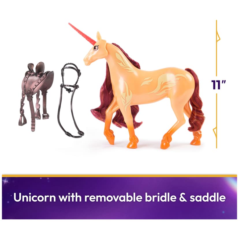 Unicorn Academy, Cinder Unicorn with Head Movement, 2 Riding Accessories, 27.9cm, Compatible with Valentina Fashion Doll, Dolls and Unicorn Toys for Girls - 2