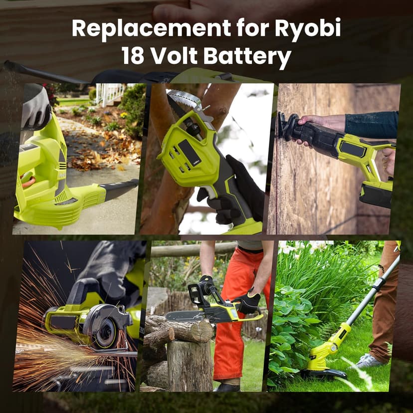 2 x 5.0 Ah replacement battery for Ryobi 18 V RB18L50 battery replacement battery for Ryobi 18 V battery RB18L15 RC18120 RB18L40 RB18L50 with LED indicator - 7