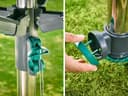 Leifheit LinoProtect 400 DL; 40m Rotary clothes line with integrated waterproof cover to keep laundry dry - even when it rains; 2.94m turning diameter, Easy pull-open, Non-rust, lightweight aluminium - 5