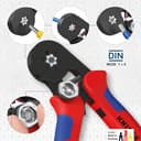 KNIPEX Self-Adjusting Crimping Pliers for Wire Ferrules with Lateral Access with Multi-Component Handles 180 mm, 97 53 14 - 3