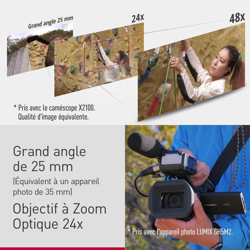 Panasonic AG-CX18EH 4K 60p Professional Camcorder with 25mm Wide-Angle Lens, 24x Zoom, 3G-SDI, XLR, 5-Axis Hybrid OIS, LED Light, Wi-Fi, USB PD, Black - 4