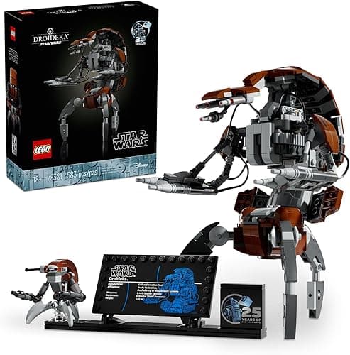 LEGO Star Wars Droideka Modèle à construire et à afficher, figurine de droïde de destructeur construit en brique pour décoration du 4 mai avec vous, idée cadeau pour les fans de Star Wars pour adultes